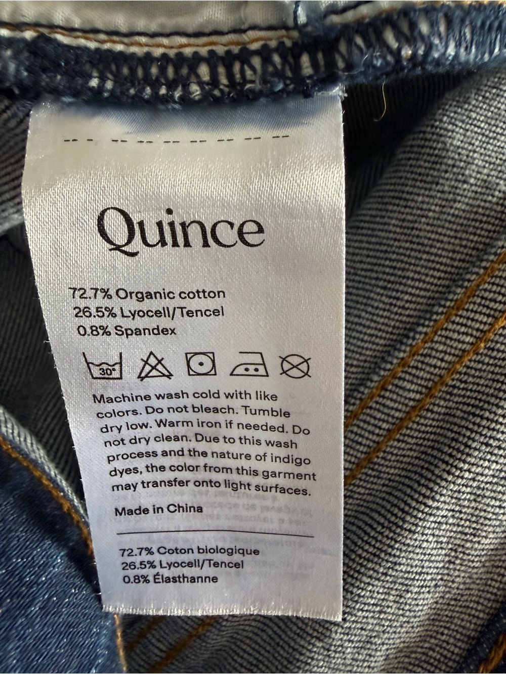 Quince Bella Stretch Relaxed Straight Jeans Stormy Blue 32 High Rise - Picture 7 of 8